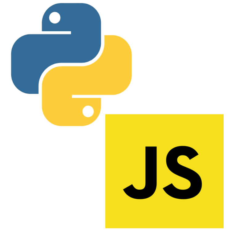 Logos de Python e JavaScript